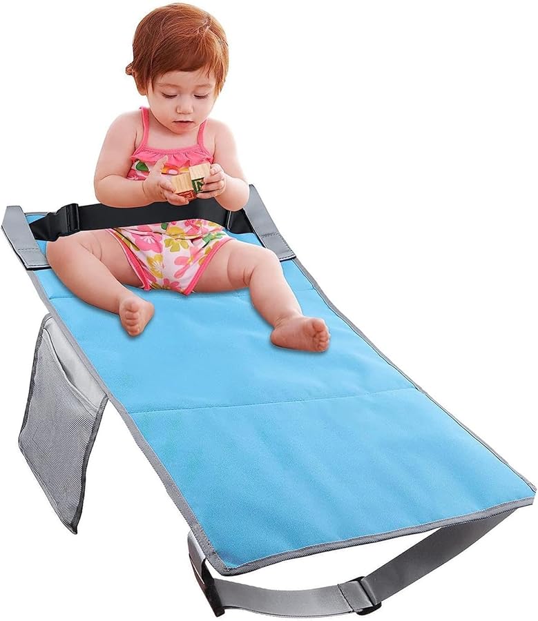 Blue Kids Airplane Foot Pedal Seat Extender Adjustable Portable Folding Footrest - Image 5